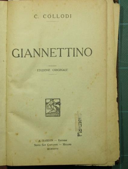 Giannettino - Carlo Collodi - copertina