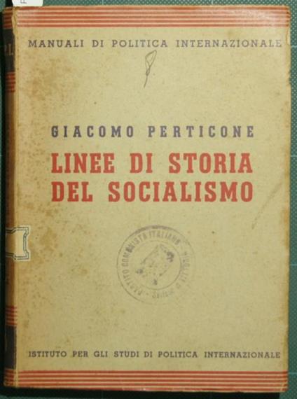 Linee di storia del socialismo - Giacomo Perticone - copertina
