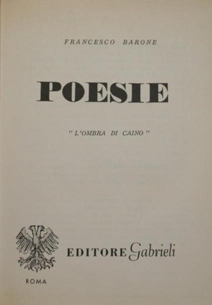 Poesie. L'ombra di Caino - Francesco Barone - copertina