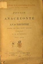 Poesie di Anancreonte e Anacrontee. scelte ad uso delle scuole