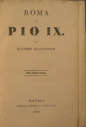 Roma e Pio IX - Alphonse Balleydier - copertina