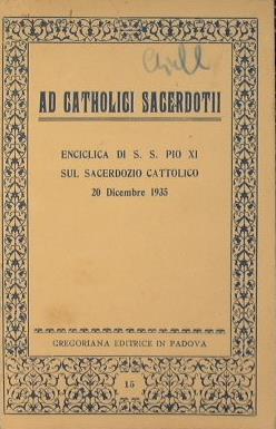 Enciclica di S. S. Pio XI sul sacerdozio cattolico (20 dicembre 1935) - copertina
