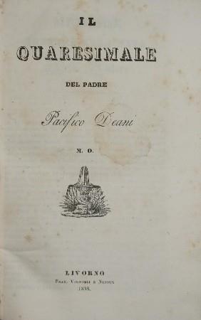 Il quaresimale - Pacifico Deani - copertina