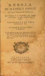 Regola dè fratelli e sorelle del terz'ordine dè penitenti. Confermata da Papa Nicolò IV