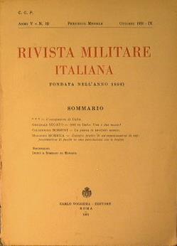 Rivista Militare Italiana. Anno V n.10 - copertina