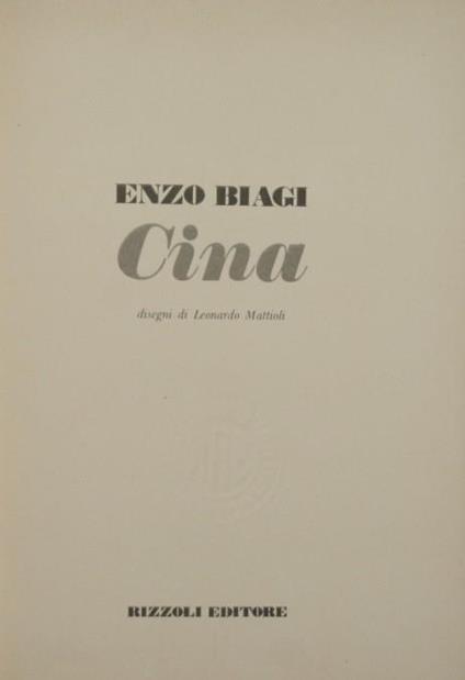 Cina - Enzo Biagi - copertina