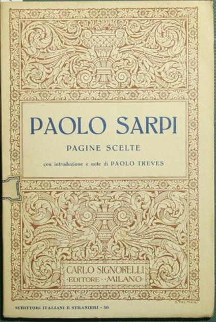 Pagine scelte - Paolo Sarpi - copertina