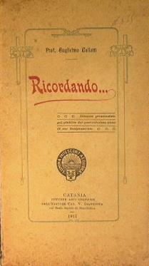 Ricordando - Guglielmo Collotti - copertina