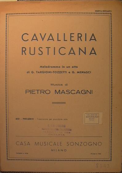 Cavalleria rusticana. Preludio - Pietro Mascagni - copertina