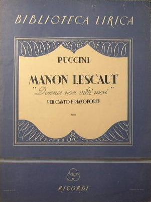 Manon Lescaut. Donna non vidi mai - Giacomo Puccini - copertina