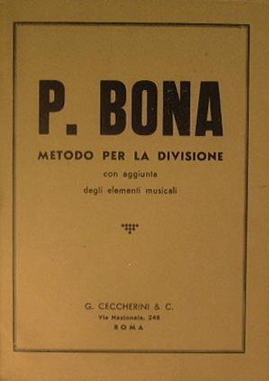 Metodo per la divisione - Pasquale Bona - copertina