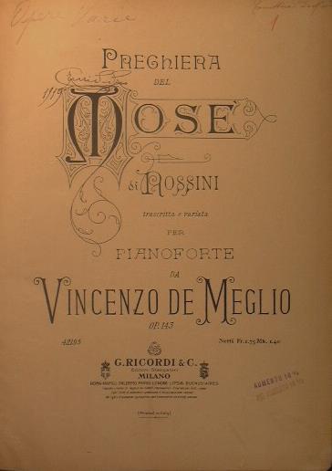 VOLUME CON BRANI VARI : Rossini Preghiera del Mosé. Gounod Ave Maria. Bard La Duchessa del Bal Tabarin. Leoncavallo Mattinata. Puccini Madama Butterfly. Bizet Pescatori di perle etc etc - copertina