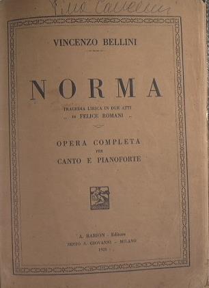 Norma - Vincenzo Bellini - copertina