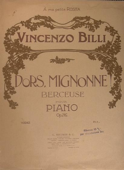 Dors. Mignonne - Berceuse (Andante) - Vincenzo Billi - copertina