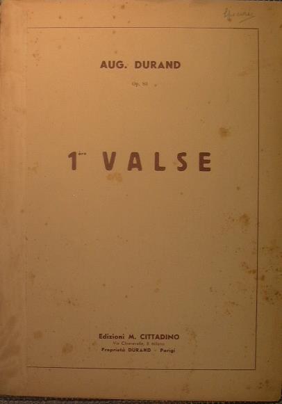 1 Valse - A. Durand - copertina