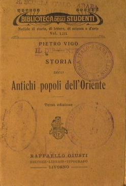 Storia degli antichi popoli d'Oriente - Pietro Vigo - copertina
