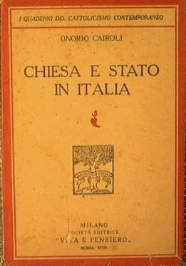 Chiesa e Stato in Italia - Onorio Cairoli - copertina