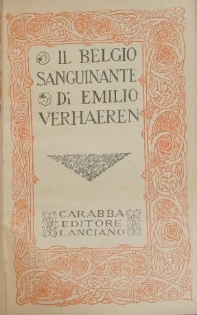 Il Belgio sanguinante - Emile Verhaeren - copertina
