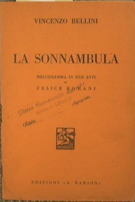 La Sonnambula - Vincenzo Bellini - copertina