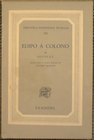 Edipo a Colono - Sofocle - copertina