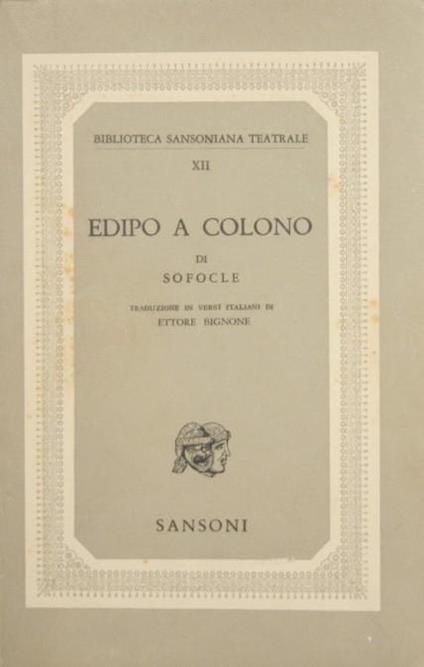 Edipo a Colono - Sofocle - copertina