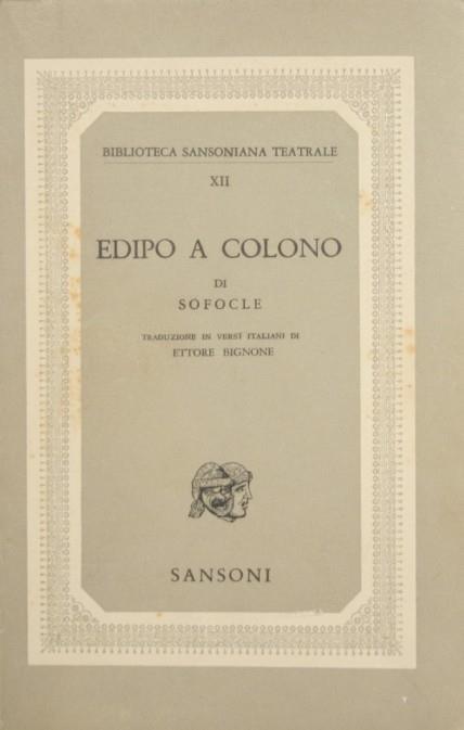 Edipo a Colono - Sofocle - copertina