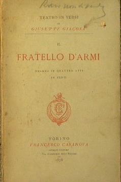 Il Fratello d'armi - Giuseppe Giacosa - copertina