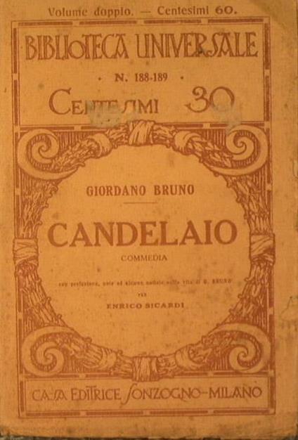 Candelaio. Commedia - Giordano Bruno - copertina