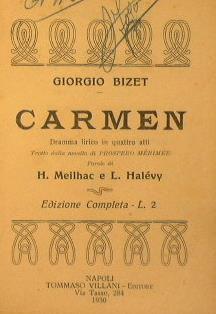 Carmen. Dramma lirico in quattro atti - Georges Bizet - copertina