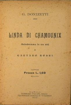 Linda di Chamounix - Gaetano Donizetti - copertina