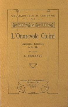 L' onorevole Cicini - A. Burlando - copertina