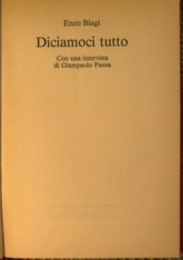 Diciamoci tutto - Enzo Biagi - copertina