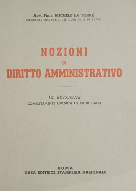 Nozioni di Diritto Amministrativo - Michele La Torre - copertina