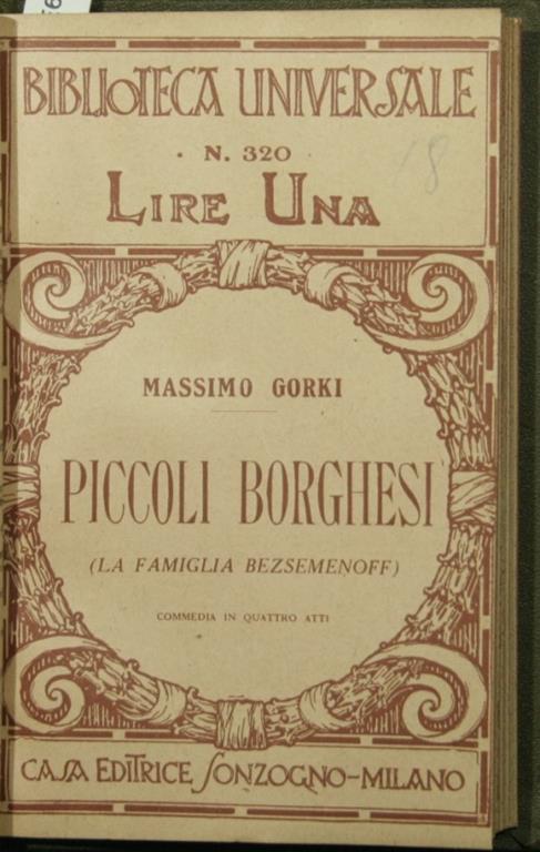 Vita errante Piccoli borghesi (La famiglia Bezsemenoff) L'annunziatore della tempesta - copertina