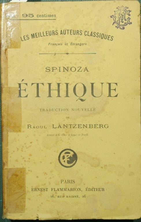 Ethique - Baruch Spinoza - copertina