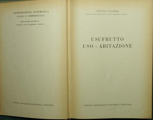 Usufrutto. Uso. Abitazione - Antonio Palermo - copertina