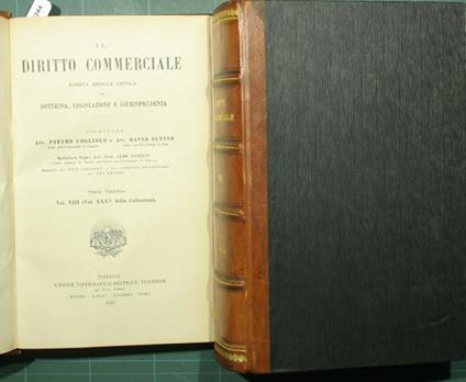 Il diritto commerciale. Vol. VIII - 1916. Rivista mensile critica di dottrina, legislazione e giurisprudenza - Pietro Cogliolo,David Supino - copertina