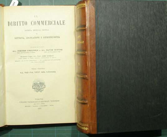 Il diritto commerciale. Vol. VIII - 1916. Rivista mensile critica di dottrina, legislazione e giurisprudenza - Pietro Cogliolo,David Supino - copertina