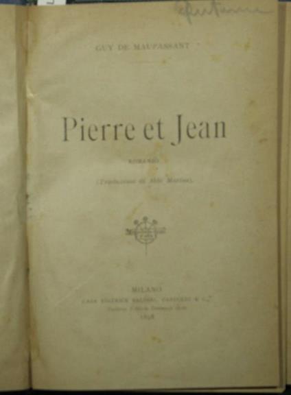 Pierre et Jean. Romanzo - Guy de Maupassant - copertina