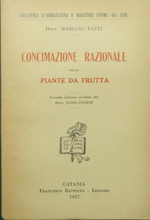 Concimazione razionale delle piante da frutta - Mariano Patti - copertina