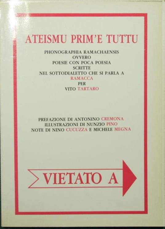 Ateismu prim'e tuttu. Phonographia ramachaensis ovvero poesie con poca ...