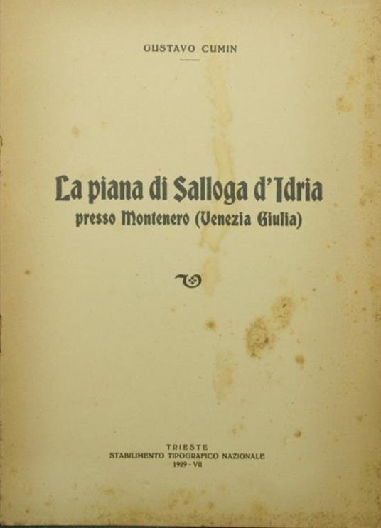 La piana di Salloga d'Idria presso Montenero (Venezia Giulia) - Gustavo Cumin - copertina