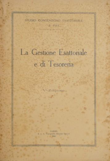 La gestione esattoriale e di tesoreria - copertina