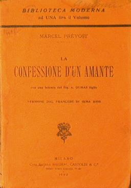 La confessione d'un amante - Marcel Prévost - copertina