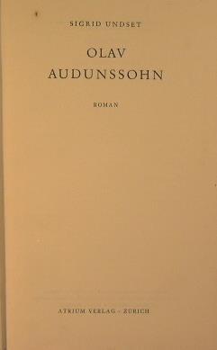 Olav Auduns Sohn - Sigrid Undset - copertina