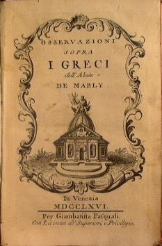Osservazioni sopra i Greci dell'Abate de Mably - Gabriel B. de Mably - copertina