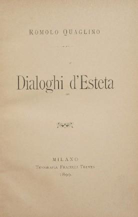 Dialoghi d'Esteta - Romolo Quaglino - copertina