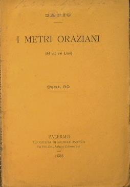 I Metri Oraziani - Giuseppe Sapio - copertina