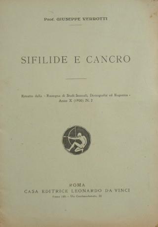 Sifilide e cancro - Giuseppe Verrotti - copertina