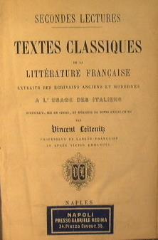 Secondes Lectures. Textes classique de la litterature francaise - Vincent Leitenitz - copertina